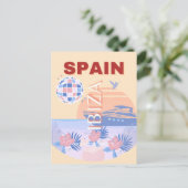 イビサ，スペイン，旅行アート，レトロアート，パステル シーズンポストカード (スタンド正面)