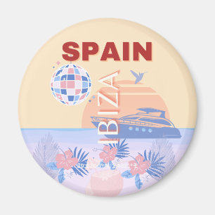 イビサ,スペイン,旅行アート,レトロアート,パステル マグネット