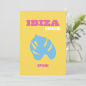 イビサ，スペイン，旅行アート，黄 サンキューカード (スタンド正面)