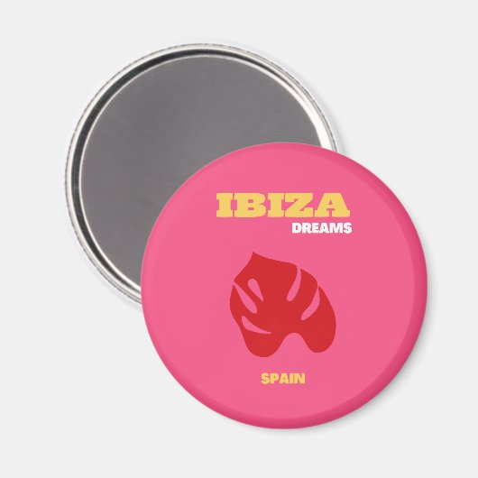 イビサ、トラベルアート、名門私立校風のアー名門私立校風のト、ピンク マグネット (正面/裏面)