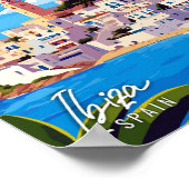 イビザスペインアートヴィンテージ旅行イラストレーション ポスター (角)