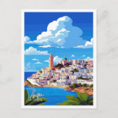 イビザスペインアートヴィンテージ旅行イラストレーション ポストカード (正面)