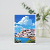 イビザスペインアートヴィンテージ旅行イラストレーション ポストカード (スタンド正面)