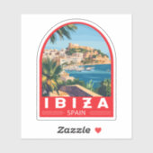 イビザスペインイラストレーショントラベルアートヴィンテージ シール (シート)