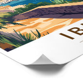 イビザスペインイラストレーショントラベルアートヴィンテージ ポスター (角)