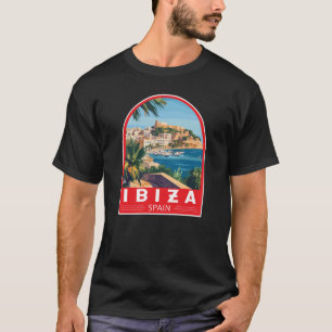 イビザスペインイラストレーショントラベルアートヴィンテージ Tシャツ