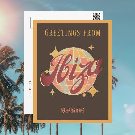 イビザスペインディスコボールレトロヴィンテージはがき ポストカード