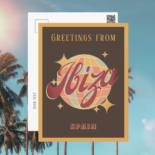 イビザスペインディスコボールレトロヴィンテージはがき ポストカード