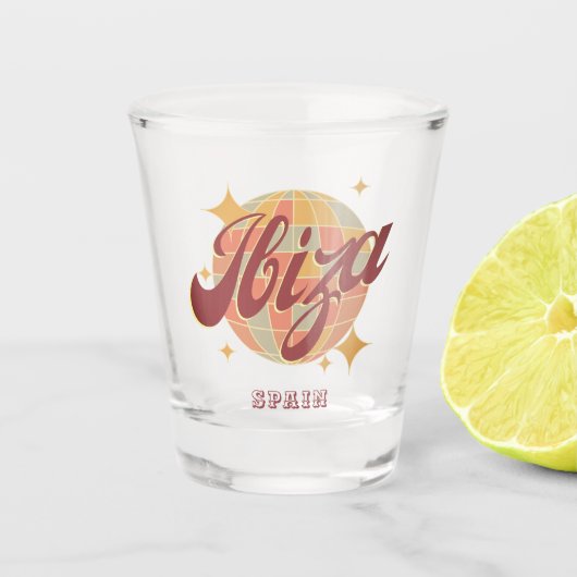 イビザスペインパーティーディスコボールレトロヴィンテージ ショットグラス (正面)