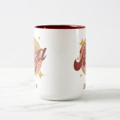 イビザスペインパーティーディスコボールレトロヴィンテージ ツートーンマグカップ (中央)