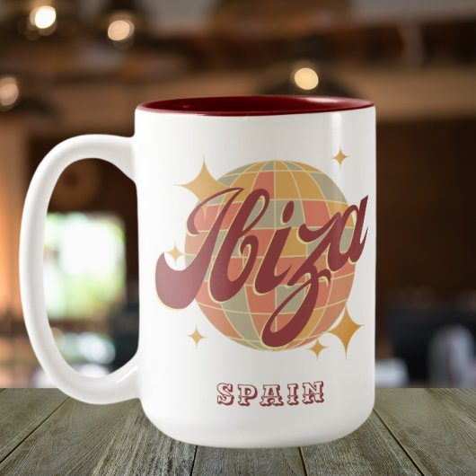 イビザスペインパーティーディスコボールレトロヴィンテージ ツートーンマグカップ