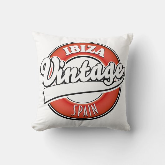 イビザスペインヴィンテージスタイルロゴ クッション (正面)