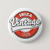 イビザスペインヴィンテージスタイルロゴ 缶バッジ (正面)