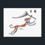 イビザンハウンドチョウ ポストカード<br><div class="desc">蝶を追いかけるIbizanハウンドの手書きイラストレーション。この犬種の愛好家に最適な贈り物を見つけお気に入りのたこと。また、オフリーシュアートカレンダーVol.2に掲載。オクリックレンジの「it!」ボタンを使用して背景の色を変更したり、文字や写真を追加する。</div>