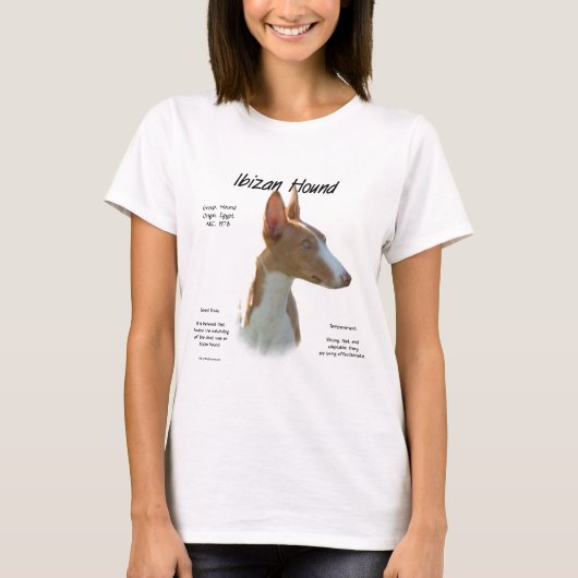 イビザンハウンド歴史デザイン Tシャツ (正面)