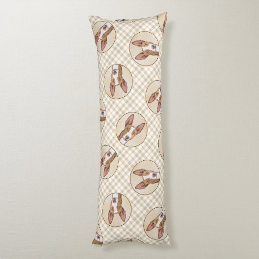 イビザンハウンド絵を描ズなめらかな赤オリジナルドッグアート ボディピロー (裏面 (縦))