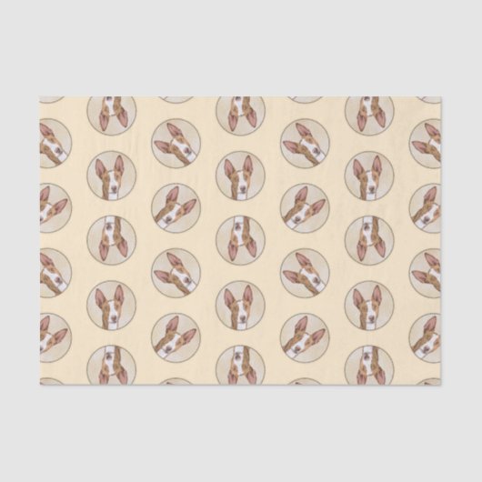 イビザンハウンド絵を描ズなめらかな赤オリジナルドッグアート 薄葉紙 (正面)