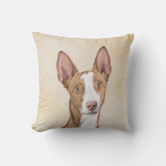 イビザンハウンド絵画ズ – かわいいオリジナルドッグアート アウトドアクッション (正面)
