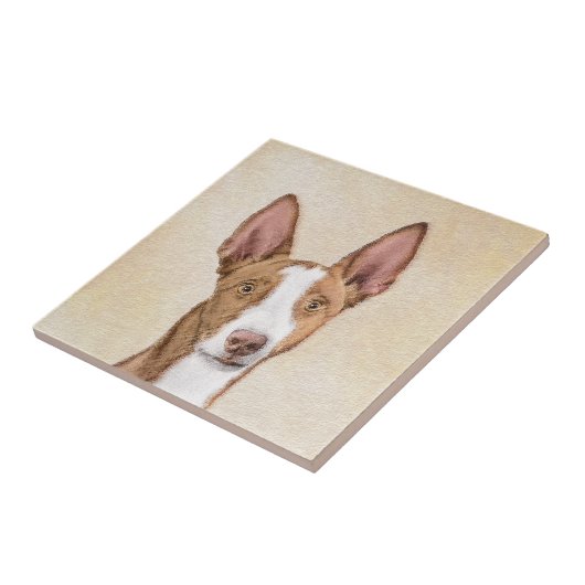 イビザンハウンド絵画ズ – かわいいオリジナルドッグアート タイル (側面)