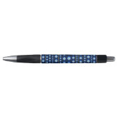 イビルアイパターン-濃い青と黄金色のアクセント ボールペン (正面)