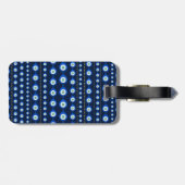 イビルアイパターン-濃い青と黄金色のアクセント ラゲッジタグ (裏面横)