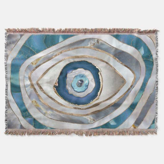 イビルアイミネラル質感と金ゴールド スローブランケット (正面)