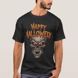 イビルスカル白熱［赤熱］光を放つアイハロウィーン Tシャツ