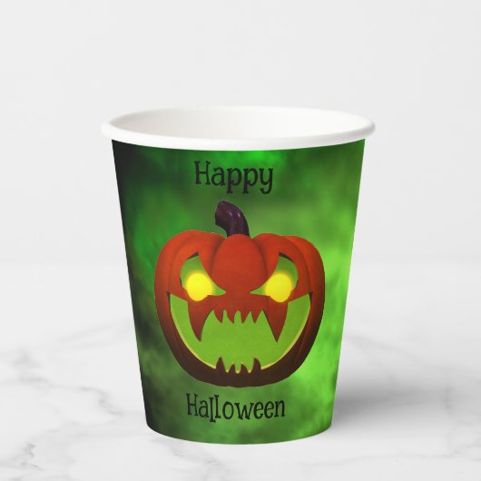イビル不気味ハロウィーンパンプキン 紙コップ (正面)