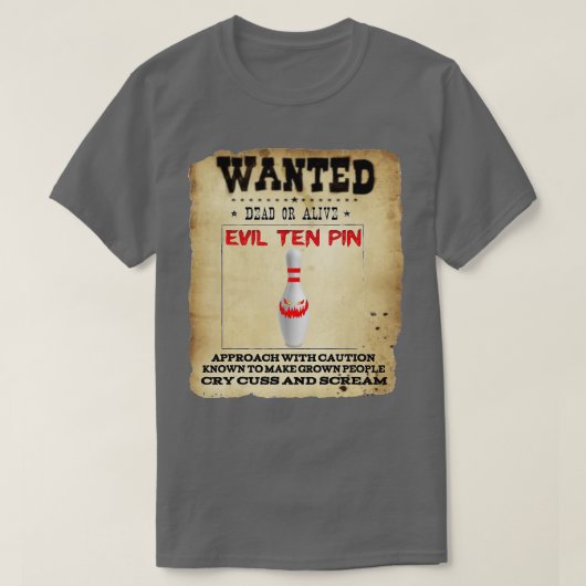 イビル10ピン10おもしろいボーリングショートスリーブ Tシャツ (デザイン正面)