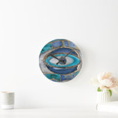 イビル·アイ·アミュレット·アゲート·アンド·金ゴールド ラウンド壁時計 (ホーム)