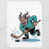 イビル・クランプ遊スのアイスホッケークリスマススポーツ シーズンカード (正面/裏面)