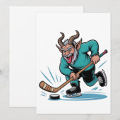 イビル・クランプ遊スのアイスホッケークリスマススポーツ シーズンカード (正面/裏面)