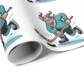 イビル・クランプ遊スのアイスホッケークリスマススポーツ ラッピングペーパー (ロールコーナー)