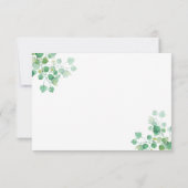 イビーの葉と金色の縁取りが付いた感謝のメモ サンキューカード (裏面)