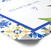 イビーブルタイルレモンブライダルシャワー標識 ポスター (角)