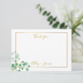 イビー葉とゴールドの縁取りが付いた感謝のカード サンキューカード (スタンド正面)