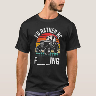 イフイベートトラクター農業レトロサンセット農家 Tシャツ