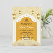 イフタールのディナー招待ラマダンのモスクのオレンジ 招待状 (スタンド正面)