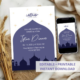 イフタールの夕食の招待ラマダンブルーモスク 招待状