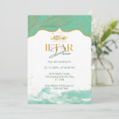 イフタールディナーへのご招待　ラマダン　水彩グリーン 招待状 (スタンド正面)