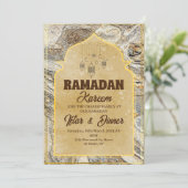 イフタールディナーパーティの招待状ラマダンカレム2025 招待状 (スタンド正面)