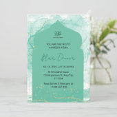 イフタールディナー招待ラマダン水の色の緑 招待状 (スタンド正面)