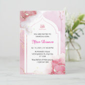 イフタールディナー招待ラマダン水色ピンク 招待状 (スタンド正面)