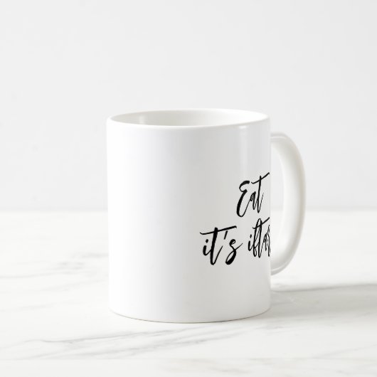 イフ食べタ・ラマおもしろいダン・ミニマシンプルリスト コーヒーマグカップ (正面右)