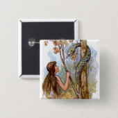 イブおよび蛇 缶バッジ (正面&裏面)