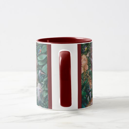 イブの動物そしてAppearancceを示しているアダム マグカップ (ハンドル)