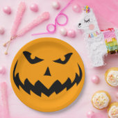 イブジャックオランタンハロウィンパンプキン顔ムワハ ペーパープレート (パーティー)