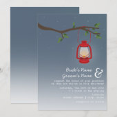 イブニングウェディング - 赤いオイルランプ 招待状 (正面/裏面)