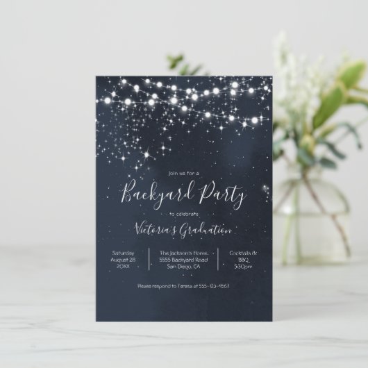 イブニングスカイ イルミネーションの紐 バックヤードパーティ 招待状 (スタンド正面)