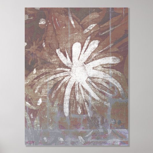 イブニング ガーデン バティック シルバー フォイル プリント (正面)